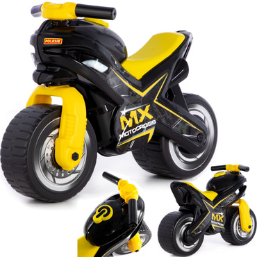 MOTOREK ROWEREK BIEGOWY JEŹDZIK DUŻY MOTOR MX ŚCIGACZ szerokie koła 69cm CZARNO-ŻÓŁTY