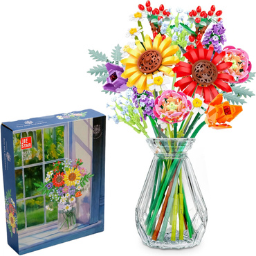 KLOCKI konstrukcyjne KWIATY ZESTAW BUKIET KWIATÓW 976 el. kwiatki