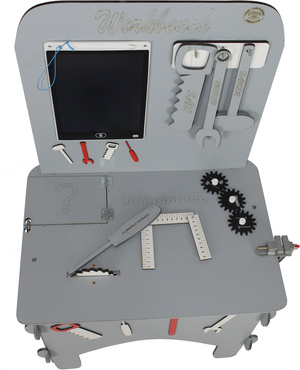 DUŻY DREWNIANY WARSZTAT MAJSTERKOWICZA ZNIKOPIS NARZĘDZIA ZESTAW