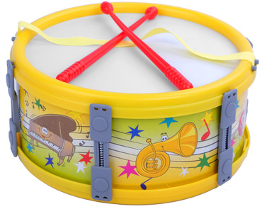 DUŻY BĘBENEK DLA DZIECI + PAŁECZKI 23cm KOLORY