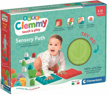 MATA SENSORYCZNA ŚCIEŻKA + KLOCKI 12EL SOFT CLEMMY CLEMENTONI 
