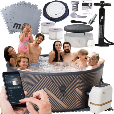 DUŻE SPA OGRODOWE basen z HYDROMASAŻEM Dmuchane OZON WIFI MONO MAX 8 osób W-FI