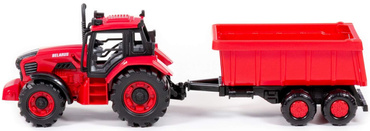 TRAKTOR Z PRZYCZEPKĄ BELARUS ZESTAW POLESIE CZERWONY