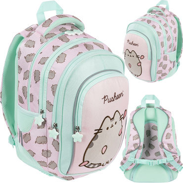 PLECAK TORNISTER SZKOLNY 4-KOMOROWY DLA DZIEWCZYNKI KOT PUSHEEN PINK BPL-58