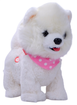 PIESEK INTERAKTYWNY CHODZĄCY PIES CHODZI SZCZEKA MERDA LIŻE REAGUJE NA DOTYK