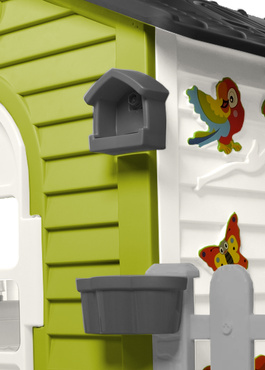 DOMEK OGRODOWY Z PŁOTKIEM ZJEŻDŻALNIA ZESTAW 2w1 PLAC ZABAW Mochtoys