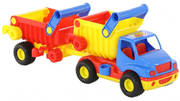 Samochód WYWROTKA GUMOWE KOŁA AUTO Z PRZYCZEPĄ 50cm