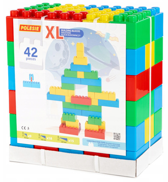 KLOCKI BUDOWLANE konstrukcyjne CEGŁY DUŻY ZESTAW GIGANT XXL 42 elementów