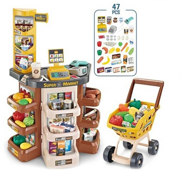SUPERMARKET SKLEP DLA DZIECI SKANER WAGA KASA 47el