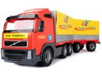 VOLVO DUŻA CIĘŻARÓWKA Z PLANDEKĄ I PRZYCZEPĄ 77cm