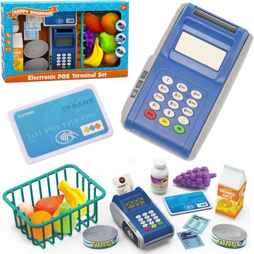 SUPERMARKET TERMINAL PŁATNICZY DLA DZIECI CZYTNIK KART SKLEP zestaw