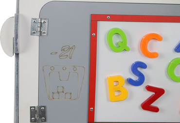 TABLICA KREDOWA MAGNETYCZNA DREWNIANA 4w1 LICZYDŁO ZEGAR Akcesoria SZARA