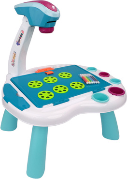 DUŻY STOLIK Z PROJEKTOREM DO RYSOWANIA DLA DZIECI RZUTNIK SLAJDY