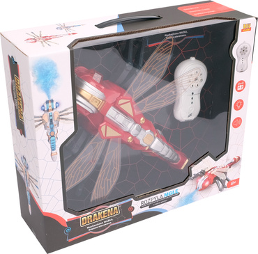 DUŻA WAŻKA ZDALNIE STEROWANA ROZPYLA MGŁĘ LED PILOT ROBOT R/C owad DRAKENA CZERWONA