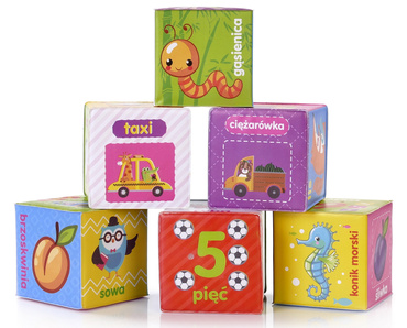 KOSTKI EDUKACYJNE MIĘKKIE KLOCKI 6 SZT DO KĄPIELI
