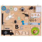 DREWNIANA TABLICA MANIPULACYJNA SENSORYCZNA MONTESSORI NATURALNA