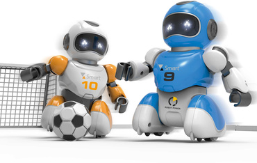 2 ROBOT ZDALNIE STEROWANE GRAJĄCE W PIŁKĘ CHODZĄCE PILOT KNABO FOOTBALL