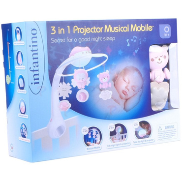 B-Kids MUZYCZNA KARUZELA Projektor Lampka 3w1 Pink