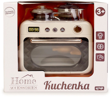 KUCHENKA Z PIEKARNIKIEM DLA DZIECI LED DŹWIĘKI ZESTAW + AKCESORIA KUCHNIA
