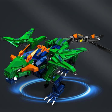 KLOCKI KONSTRUKCYJNE MECHANICZNY SMOK zdalnie sterowany PILOT LED USB 466el