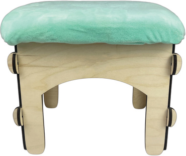 DREWNIANY TABORET DLA DZIECI STOŁEK do pokoju dziecięcego MIĘKKI PUFA polski MIĘTOWY