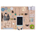 DREWNIANA TABLICA MANIPULACYJNA SENSORYCZNA MONTESSORI NATURALNA