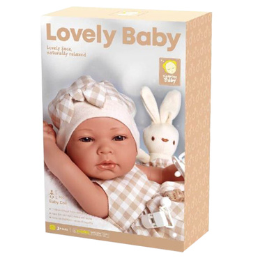 LALKA BOBAS REALISTYCZNA Z KRÓLICZKIEM + NOSIDEŁKO AKCESORIA łóżeczko 38 cm NA PREZENT 