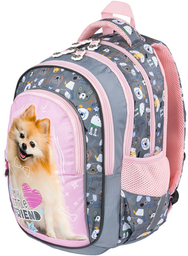 PLECAK TORNISTER SZKOLNY 4-KOMOROWY PIESEK MY LITTLE FRIEND BPL-58 SWEET POMERANIAN
