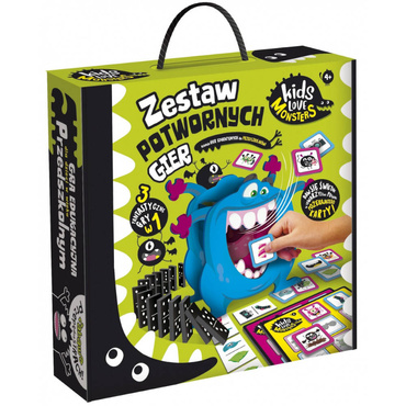 Lisciani ZESTAW POTWORNYCH GIER 3w1 DOMINO KARTY GRY EDUKACYJNE