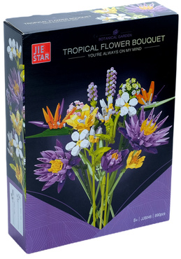 KLOCKI konstrukcyjne KWIATY ZESTAW BUKIET TROPIKALNYCH KWIATÓW 890 el.