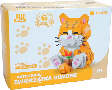 KLOCKI KOTEK RUDY zwierzątko domowe KOT 834 elementów