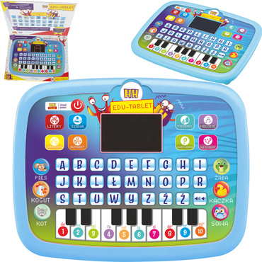 TABLET LAPTOP EDUKACYJNY DOTYKOWY dla dzieci LCD MÓWI PL PIANINKO NIEBIESKI