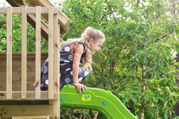 DOMEK DREWNIANY DWUPIĘTROWY OGRODOWY dla dzieci + ZJEŻDŻALNIA 225cm TP Toys