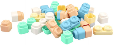 MIĘKKIE KLOCKI SENSORYCZNE ZESTAW 24el PLAY SQUISH MOCHTOYS polskie