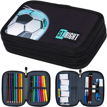 PIÓRNIK PODWÓJNY Z WYPOSAŻENIEM ST.RIGHT PC-04 PIŁKA NOŻNA NEON FOOTBALL