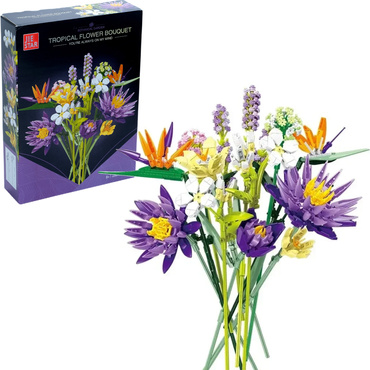 KLOCKI konstrukcyjne KWIATY ZESTAW BUKIET TROPIKALNYCH KWIATÓW 890 el.