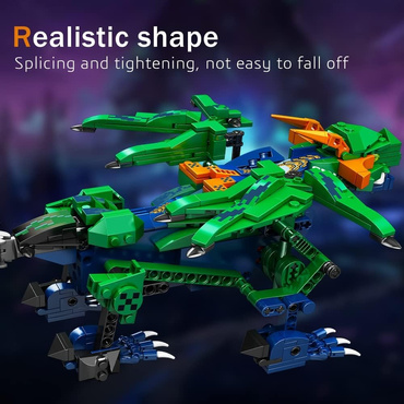 KLOCKI KONSTRUKCYJNE MECHANICZNY SMOK zdalnie sterowany PILOT LED USB 466el