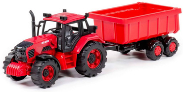 TRAKTOR Z PRZYCZEPKĄ BELARUS ZESTAW POLESIE CZERWONY