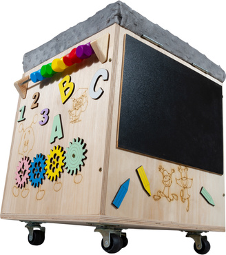 PUFA SKRZYNIA MANIPULACYJNA SENSORYCZNA schowek POJEMNIK Na Zabawki TABLICA