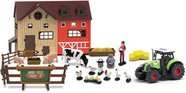 FARMA ZE ZWIERZĘTAMI TRAKTOR ZAGRODA ZESTAW 64el ŚWIATŁO DZWIĘK