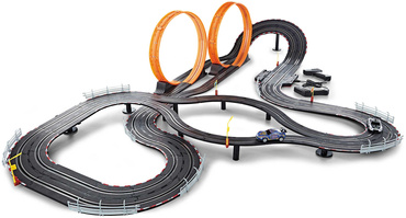 OGROMNY TOR SAMOCHODOWY LED Wyścigowy ELEKTRYCZNY 865cm PĘTLE 2 AUTA USB