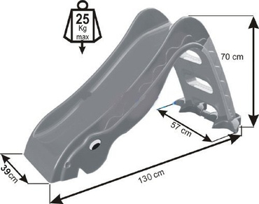 STABILNA ZJEŻDŻALNIA DINO z podstawą 135 cm CZERWONA