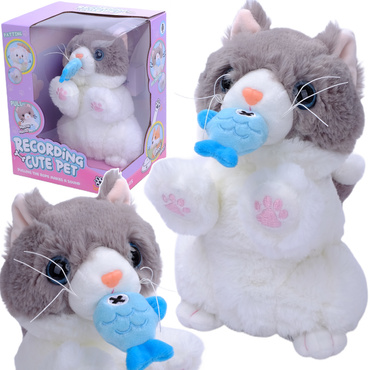 KOTEK INTERAKTYWNY Z RYBKĄ reaguje na dotyk NAGRYWA dźwięki