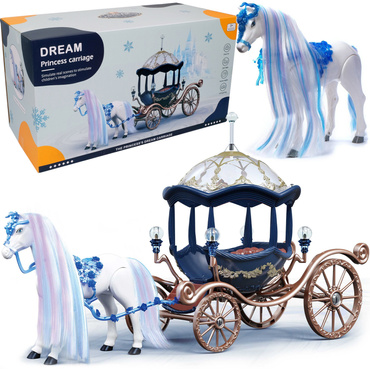 DUŻA KARETA DYNIA Z CHODZĄCYM KONIEM CHODZĄCY KONIK KOŃ