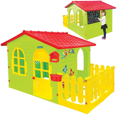 Mochtoys DOMEK XXL Z PŁOTKIEM DLA DZIECI DO OGRODU 12243