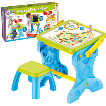Carotina Baby BIURKO AKTYWNEGO PRZEDSZKOLAKA TABLICA LED 3w1