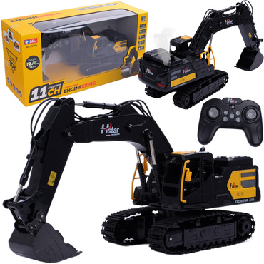 DUŻA KOPARKA ZDALNIE STEROWANA NA PILOTA RUCHOMA ŁYŻKA RC Akumulator USB PARA WODNA