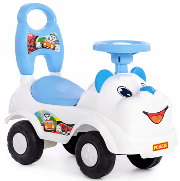 JEŹDZIK DLA DZIECI AUTKO PCHACZ BIAŁY MIŚ AUTO SAMOCHODZIK schowek klakson