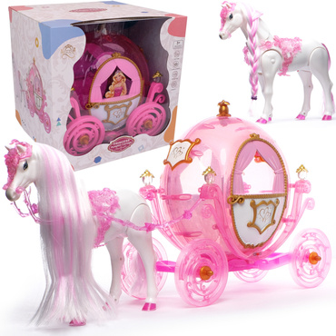 DUŻA KARETA DYNIA Z CHODZĄCYM KONIEM CHODZĄCY KONIK KOŃ