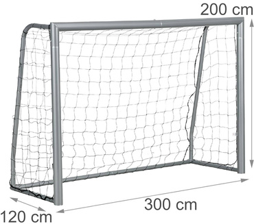 DUŻA BRAMKA PIŁKARSKA METALOWA Z SIATKĄ 300x200x120cm GRUBA MOCNA STABILNA TRENINGOWA RURY 60mm